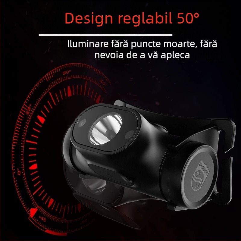 Philips Sfl1851, lanternă frontală cu senzor inteligent ultra-ușoară, montată pe cap, pentru drumeții în aer liber, camping, stil patrulare