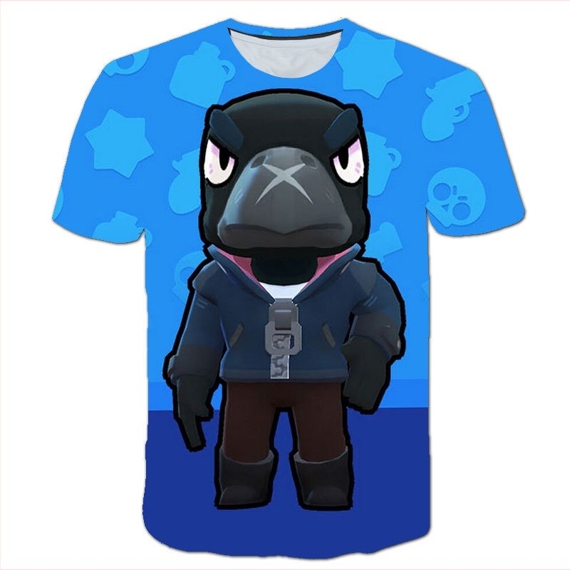 Desene animate joc mascat luptător 3D digital imprimat tricou transfrontalier copii bărbați și femei tricou de agrement comerț exterior aprovizionare