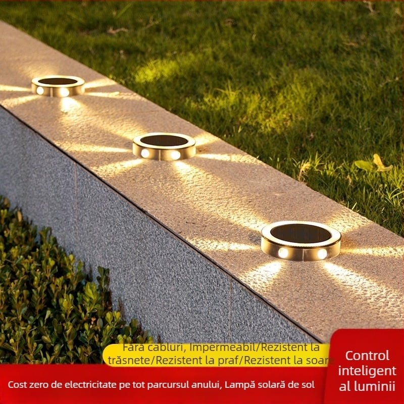 1 buc solar LED subteran lumina exterior impermeabil plastic grădină decorare sol mufă lampă gazon peisaj îngropat lumină super luminoasă