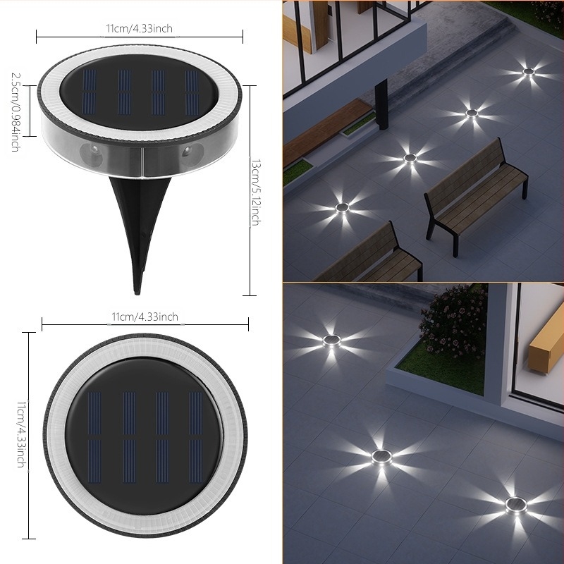 1 buc solar LED subteran lumina exterior impermeabil plastic grădină decorare sol mufă lampă gazon peisaj îngropat lumină super luminoasă