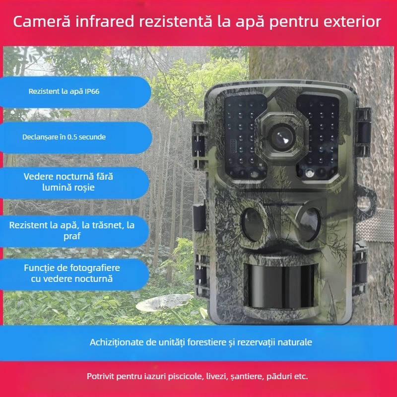 Cameră de vânătoare HD cu infraroșu transfrontalieră pentru animale sălbatice, cameră de vânătoare cu vedere nocturnă, urmărire prin inducție, livadă