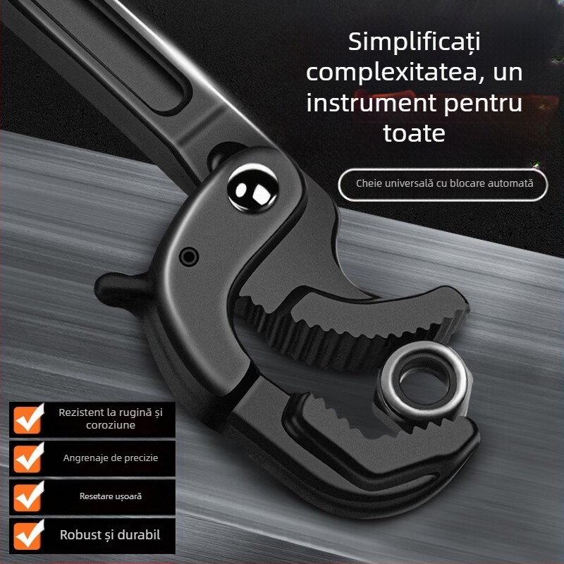 Cheie reglabilă multifuncțională, scule universale, clește autoblocant pentru țevi de apă din baie, deschidere mare cu economie de forță de muncă