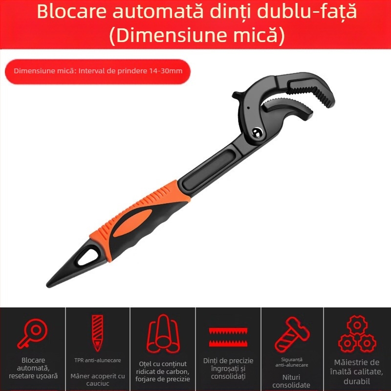 Cheie reglabilă multifuncțională, scule universale, clește autoblocant pentru țevi de apă din baie, deschidere mare cu economie de forță de muncă