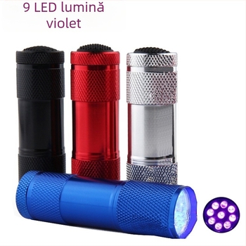 Producătorii transfrontalieri furnizează direct lampă fluorescentă cu detector de bani din aliaj de aluminiu cu lanternă violetă cu 9 LED-uri, UV, ultraviolet