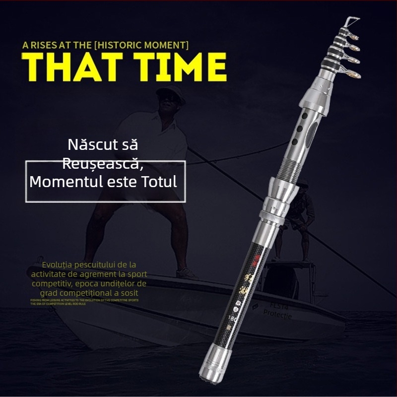Fisher Bang Mini Tijă de pescuit de la distanță Super Hard Secțiune scurtă Tijă de pescuit de mare din carbon Tijă de aruncare Tijă de mare Tijă de aruncare Set complet