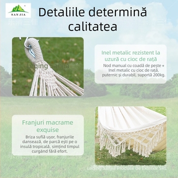 Hamac pliabil în aer liber, țesut manual, cu ciucuri europene și americane, leagăn din pânză, camping, băț curbat, portabil, dublu, scaun suspendat, en-gros