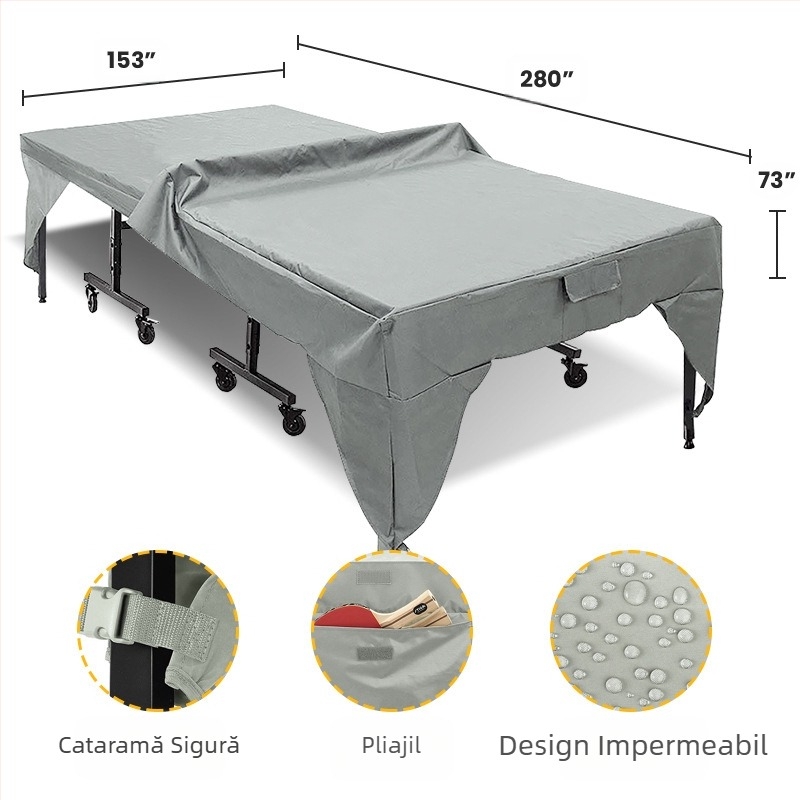Fabrica de en-gros, husă de masă de tenis de masă în aer liber, husă de praf pentru curte, terasă, impermeabilă, protecție solară, husă de masă de tenis de masă cu gresie