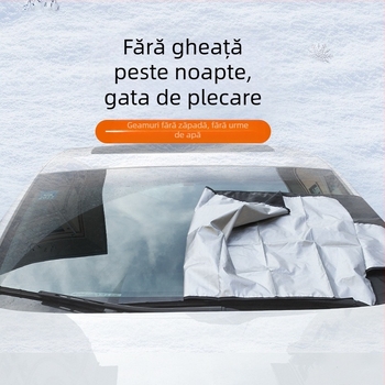 Husă de zăpadă pentru parbriz auto, 200 * 70CM, husă de zăpadă pentru parbriz, 190T, pânză argintie, husă de zăpadă pentru mașină