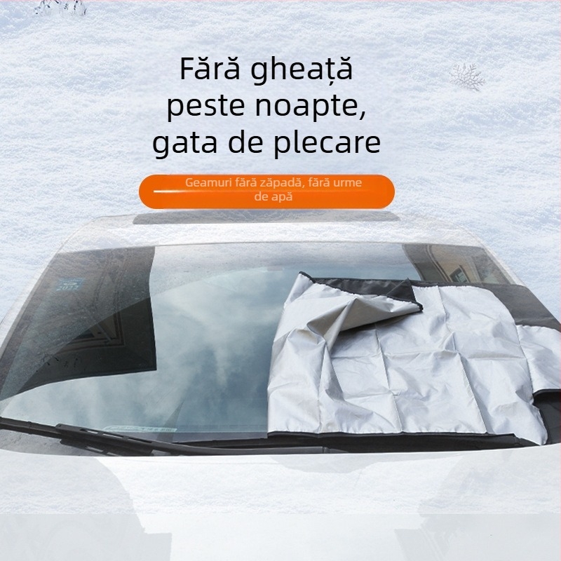 Husă de zăpadă pentru parbriz auto, 200 * 70CM, husă de zăpadă pentru parbriz, 190T, pânză argintie, husă de zăpadă pentru mașină