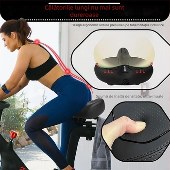 Pernă de șa pentru biciclete, ergonomică, 260 * 250 mm, pentru biciclete de munte, cu absorbție de șocuri, îngroșată