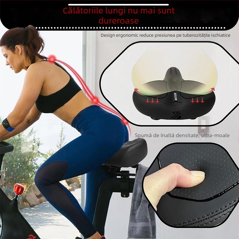 Pernă de șa pentru biciclete, ergonomică, 260 * 250 mm, pentru biciclete de munte, cu absorbție de șocuri, îngroșată