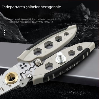 Dezizolator de sârmă multifuncțional Tuosen, instrument special pentru electricieni, tăietor de sârmă, tragerea sârmei, presarea sârmei, șurub de înfășurare a sârmei