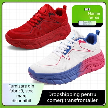 Pantofi sport pentru bărbați, pantofi sport cu platformă, respirabili, cu aspect de plasă, pentru interior și exterior, pentru alergare la modă