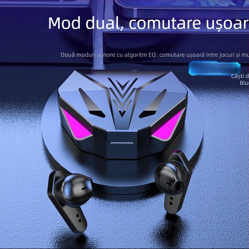 Căști P36 pentru jocuri, căști E-sport, cu delay redus, rezistență lungă, intraauriculare TWS Actions X15, căști Bluetooth E-sport