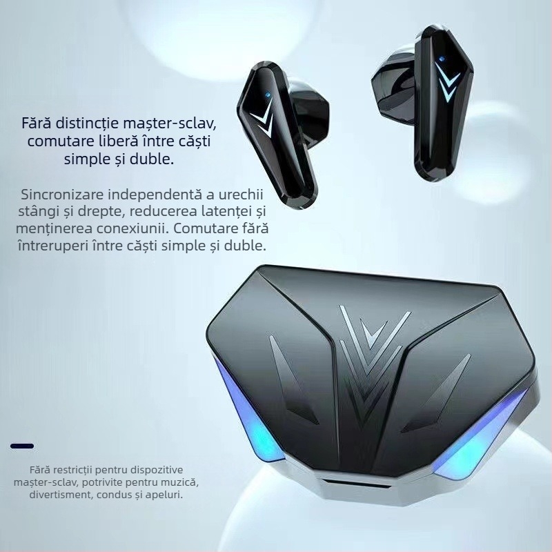 Căști P36 pentru jocuri, căști E-sport, cu delay redus, rezistență lungă, intraauriculare TWS Actions X15, căști Bluetooth E-sport