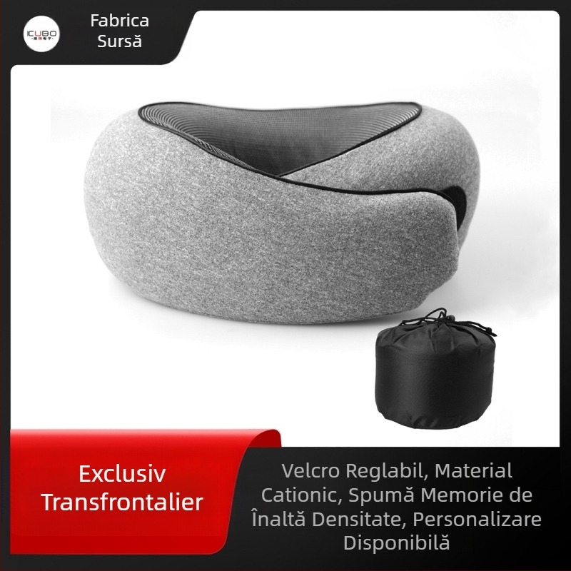 Pernă în formă de U de înaltă calitate, din spumă cu memorie, en-gros, de la Amazon, transfrontalieră, care poate fi depozitată, pernă în formă de U pentru gât, pernă de călătorie pentru aeronave, pernă de somn