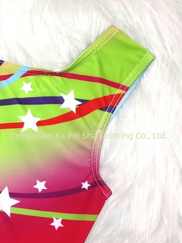 Îmbrăcăminte de gimnastică pentru copii, stație independentă de comerț exterior, culoare strip, stele, imprimate, îmbrăcăminte de antrenament, modă, corp plat, haine strâmte