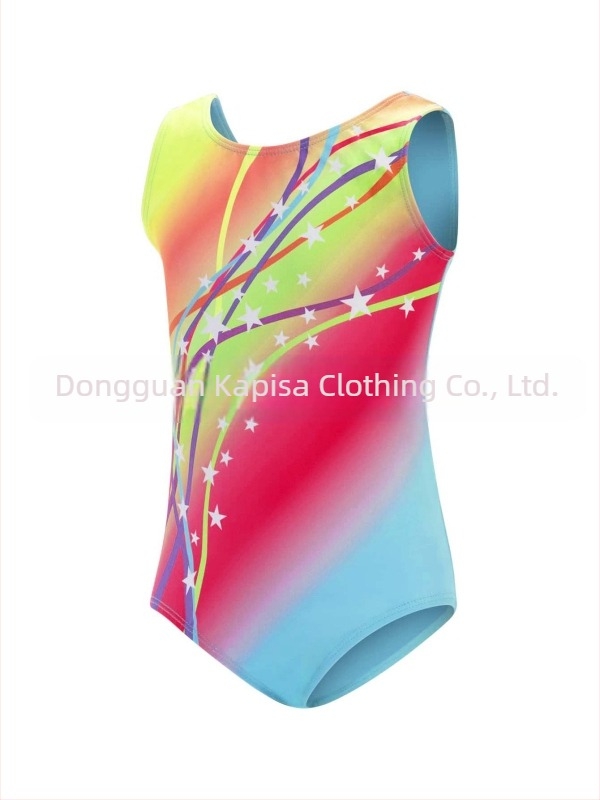 Îmbrăcăminte de gimnastică pentru copii, stație independentă de comerț exterior, culoare strip, stele, imprimate, îmbrăcăminte de antrenament, modă, corp plat, haine strâmte
