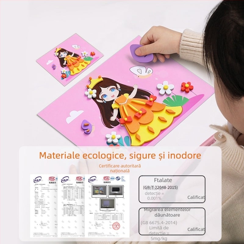 Autocolante stereo Eva 3D DIY pentru copii, lucrate manual, pentru prințesă, grădiniță, materiale de producție, pachet, fete, jucării educative