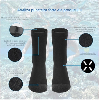 În stoc, pantofi de plajă, șosete de scufundări, șosete calde de 3 mm pentru snorkeling, husă pentru picioare, rezistentă la frig, rezistentă la spini, antiderapantă, pantofi și șosete de înot de iarnă, protecție pentru gleznă