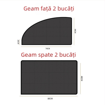 Perdea de parasolar pliabilă magnetică pentru mașină, rezistentă la soare, izolație termică, perdea de ventilație cu plasă, rezistentă la țânțari