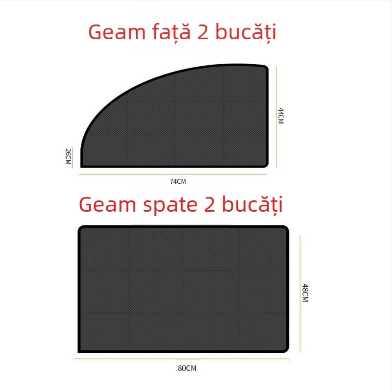 Perdea de parasolar pliabilă magnetică pentru mașină, rezistentă la soare, izolație termică, perdea de ventilație cu plasă, rezistentă la țânțari