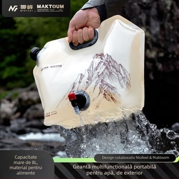 Nuofeng | Makotu Joint Bag de apă 8L pentru camping în aer liber, geantă de depozitare a apei, pliabilă, geantă de camping pentru depozitarea apei