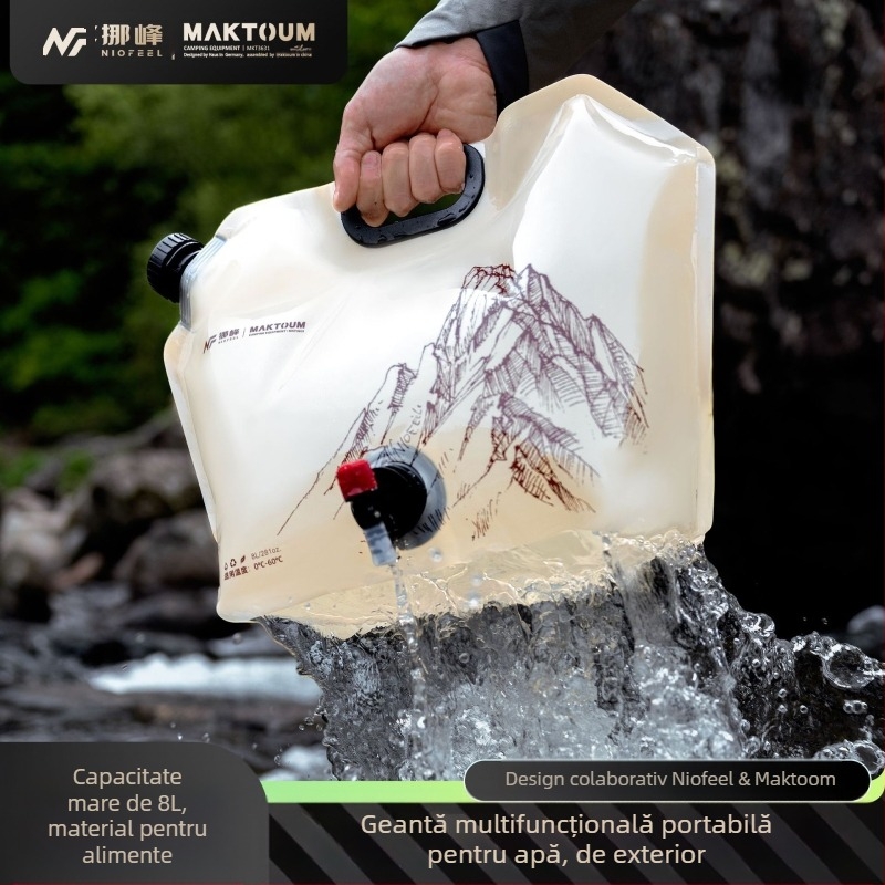 Nuofeng | Makotu Joint Bag de apă 8L pentru camping în aer liber, geantă de depozitare a apei, pliabilă, geantă de camping pentru depozitarea apei