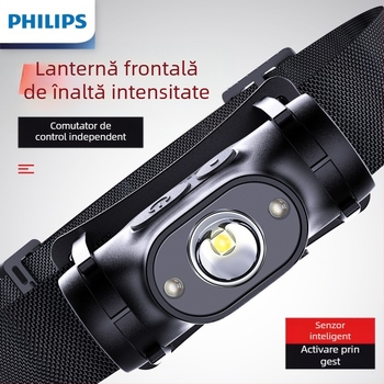 Lanternă frontală cu inducție Philips, lumină puternică specială pentru pescuit nocturn, încărcare montată pe cap, iluminare super strălucitoare, lanternă de lungă durată