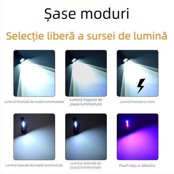 Lanternă transfrontalieră nouă 118 cu lumină puternică pentru exterior P50, zoom telescopic, cu clip pentru stilou de mare putere, bliț roșu și albastru, A76