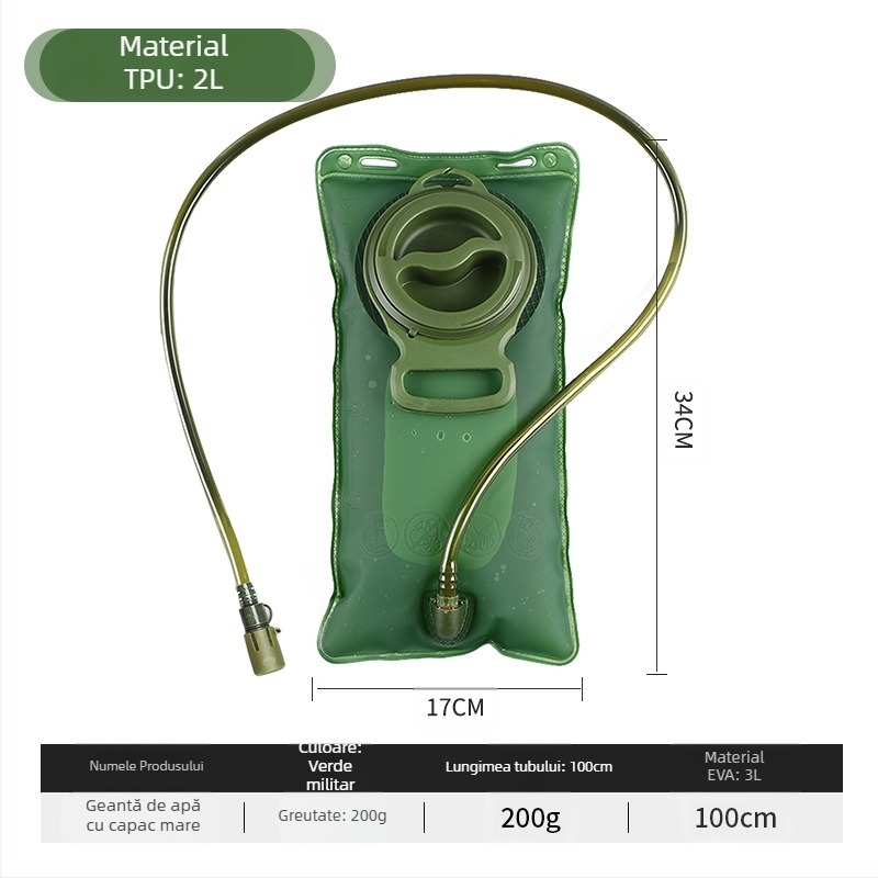 Geantă de apă potabilă pliabilă portabilă în aer liber transfrontalieră, ciclism, camping, alpinism, alergare, capacitate mare, sport, geantă de depozitare a apei