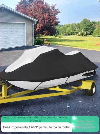600D Oxford Cloth Water Motor Boat Cover, husă pentru bărci cu motor, husă pentru bărci, toate anotimpurile, universală, îngroșată, impermeabilă și rezistentă la praf, husă de protecție