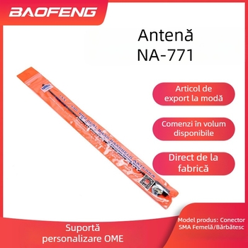 Antenă interfon Baofeng NA-771, antenă cu câștig UV, bandă dublă, VHF/UHF, SMA, antenă moale, en-gros
