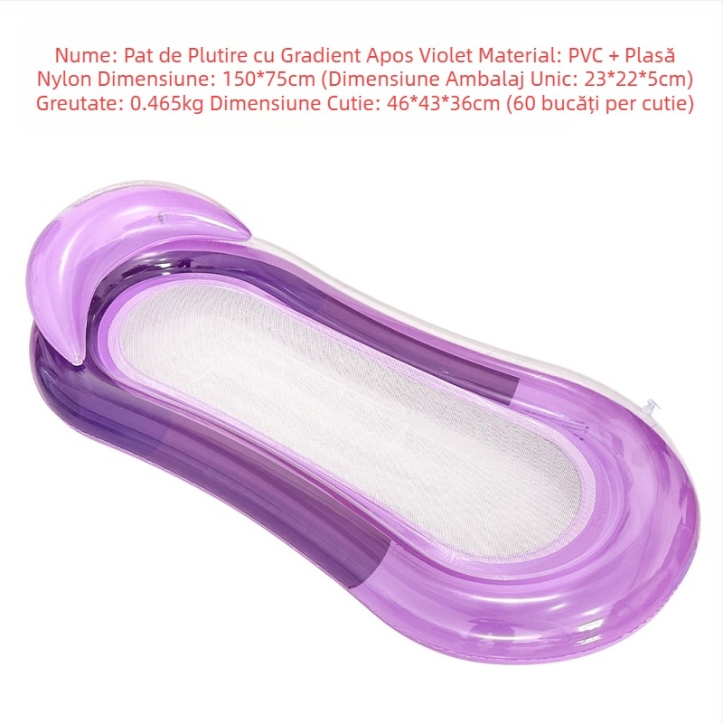 Hamac gonflabil plutitor și drenant pentru adulți, pat plutitor cu desene animate, animal plutitor, montare pe unicorn, inel de înot pentru adulți