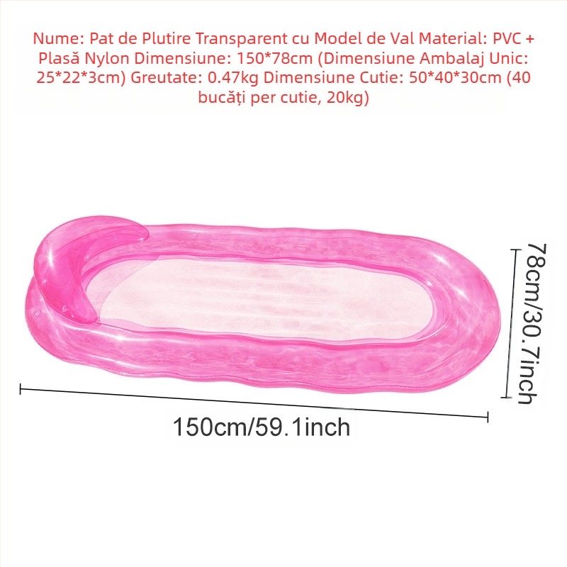 Hamac gonflabil plutitor și drenant pentru adulți, pat plutitor cu desene animate, animal plutitor, montare pe unicorn, inel de înot pentru adulți