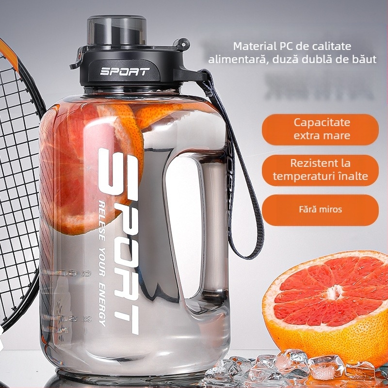 Sticlă de apă de mare capacitate, ulcior de apă pentru sporturi în aer liber, sticlă de apă portabilă din plastic de mare capacitate pentru bărbați și femei, studenți