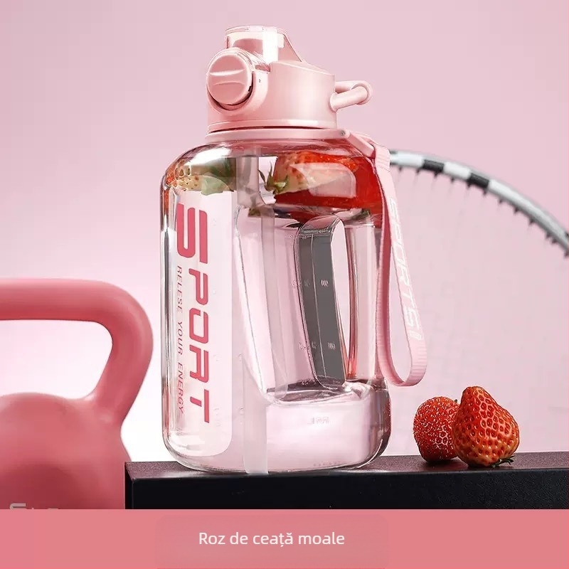 Sticlă de apă de mare capacitate, ulcior de apă pentru sporturi în aer liber, sticlă de apă portabilă din plastic de mare capacitate pentru bărbați și femei, studenți