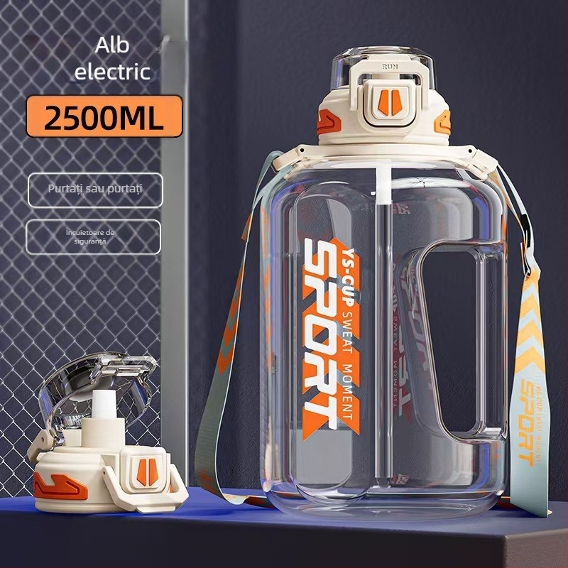 Sticlă de apă de mare capacitate, ulcior de apă pentru sporturi în aer liber, sticlă de apă portabilă din plastic de mare capacitate pentru bărbați și femei, studenți