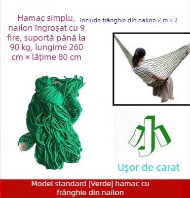 Hamac din plasă de mătase de gheață, leagăn în aer liber, pat de copac agățat, pat de dormit din plasă, pat de vară, câmp Shaker, adult, agățat, frânghie dublă