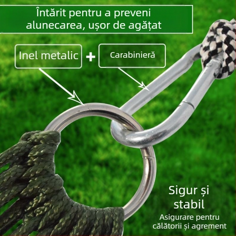 Hamac din plasă de mătase de gheață, leagăn în aer liber, pat de copac agățat, pat de dormit din plasă, pat de vară, câmp Shaker, adult, agățat, frânghie dublă