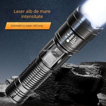 Reflector de patrulare în aer liber transfrontalier, lanternă cu lumină puternică cu rază lungă de acțiune, încărcare portabilă, lanternă telescopică mică, proiector en-gros P50