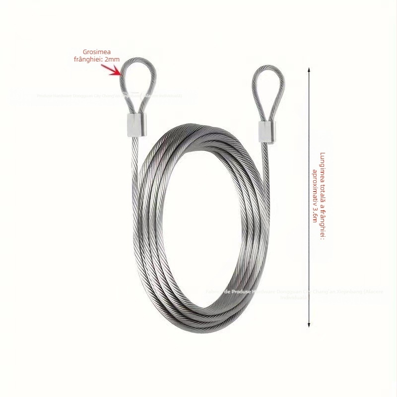 Cablu de rufe universal pentru exterior și interior, rezistent la uzură, din oțel inoxidabil, acoperit cu cauciuc