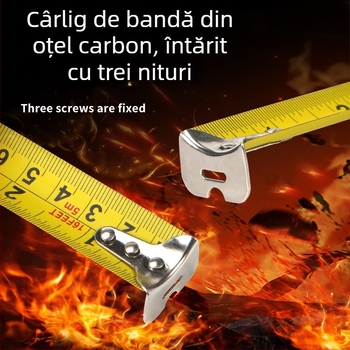 Ruletă britanică pentru comerț exterior, 5 m, 3 m, bandă de oțel, riglă rezistentă la uzură, îngroșată, de înaltă precizie, tip cutie, bandă de măsurare