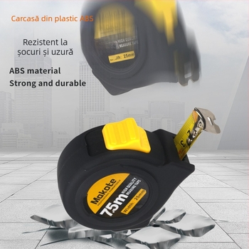 Ruletă britanică pentru comerț exterior, 5 m, 3 m, bandă de oțel, riglă rezistentă la uzură, îngroșată, de înaltă precizie, tip cutie, bandă de măsurare