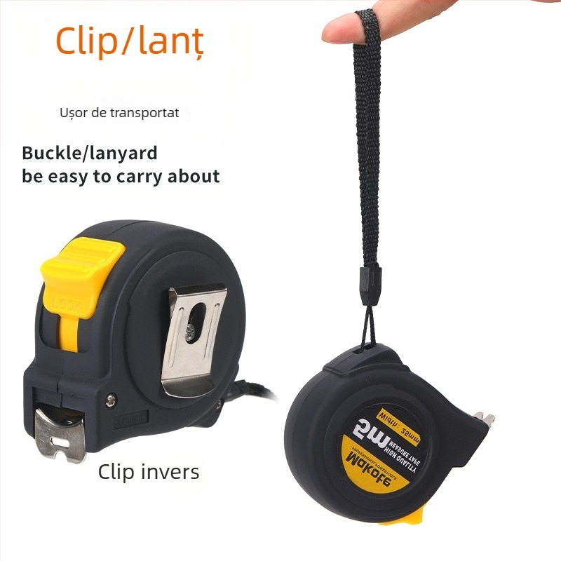 Ruletă britanică pentru comerț exterior, 5 m, 3 m, bandă de oțel, riglă rezistentă la uzură, îngroșată, de înaltă precizie, tip cutie, bandă de măsurare