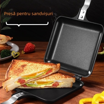 tavă de copt sandvișuri tigaie cu două fețe tigaie pâine prăjită tavă de copt pâine prăjită tigaie antiaderentă cu două fețe aparat de sandvișuri