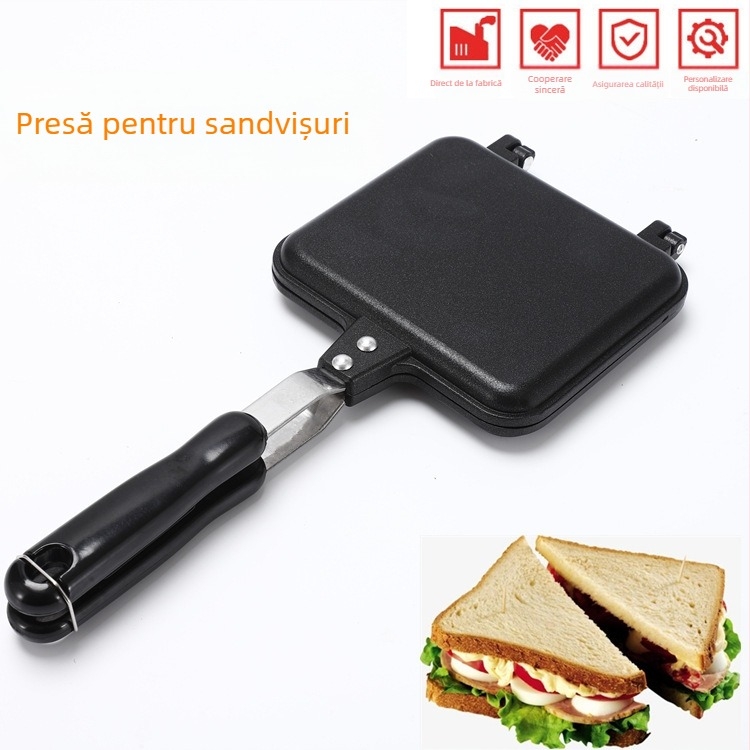 tavă de copt sandvișuri tigaie cu două fețe tigaie pâine prăjită tavă de copt pâine prăjită tigaie antiaderentă cu două fețe aparat de sandvișuri