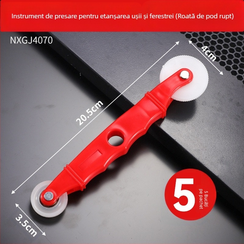 Bandă de cauciuc, banda de piele artificială, lopată, roată de presiune, rolă, bandă de cauciuc, sistem de lopată, reglare a golurilor pentru uși și ferestre, instrument auxiliar de instalare