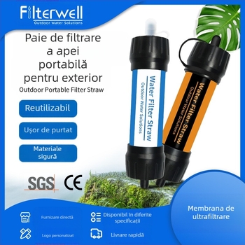 Furnizare directă din fabrică, membrană de ultrafiltrare, portabilă, purificare a apei în aer liber, paie, filtru cu un singur soldat, băut direct