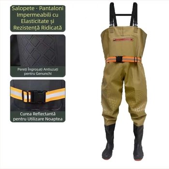 Chiloți îngroșați cu buzunar mare la piept, haine de pescuit pe jumătate de lungime și haine de pescuit la piept, pantaloni de vad, haine noi de groapă, chiloți